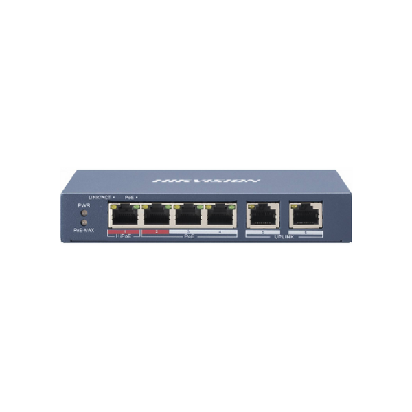 4 Portu Fast Ethernet Nepārvaldīts PoE Komutators DS-3E0106HP-E